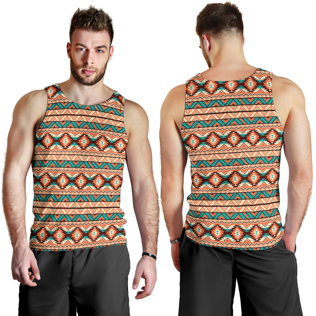 Navajo Western Style Print Pattern Men Tank Top