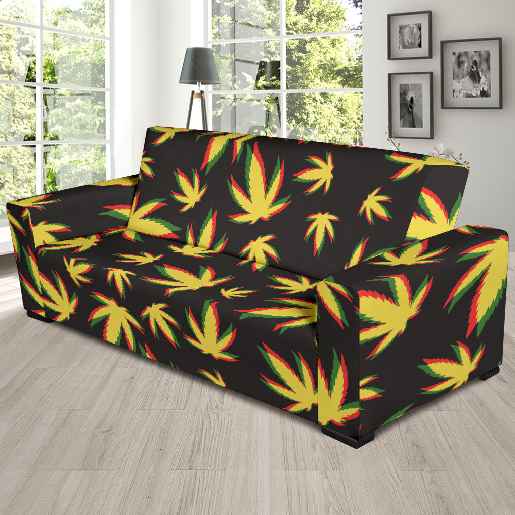 Pot Leaf Pattern Print Design A02 Sofa Slipcover