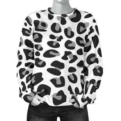 Snow Leopard Skin Print  Women Long Sleeve Sweatshirt