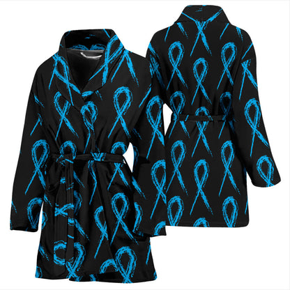 Prostate cancer Pattern Print Design A02 Women Bathrobe