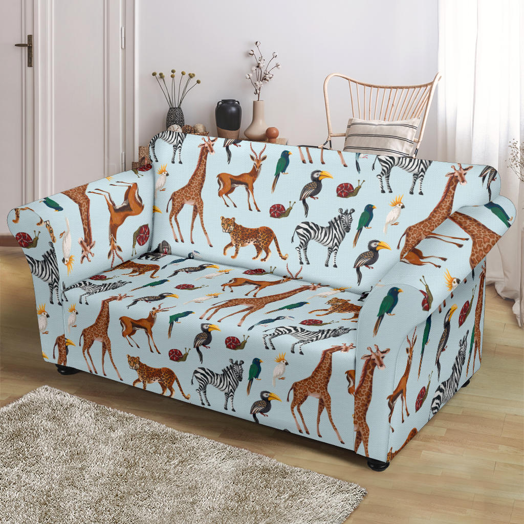 Safari Animal Print Design LKS306 Loveseat Couch Slipcover