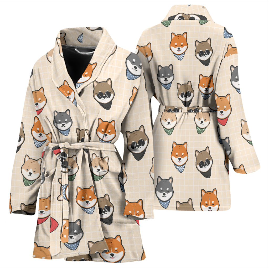 Shiba Inu Print Design LKS3010 Women Bathrobe