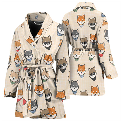 Shiba Inu Print Design LKS3010 Women Bathrobe