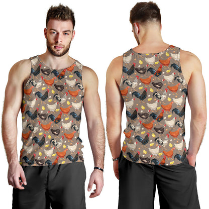 Chicken Evolution Pattern Men Tank Top