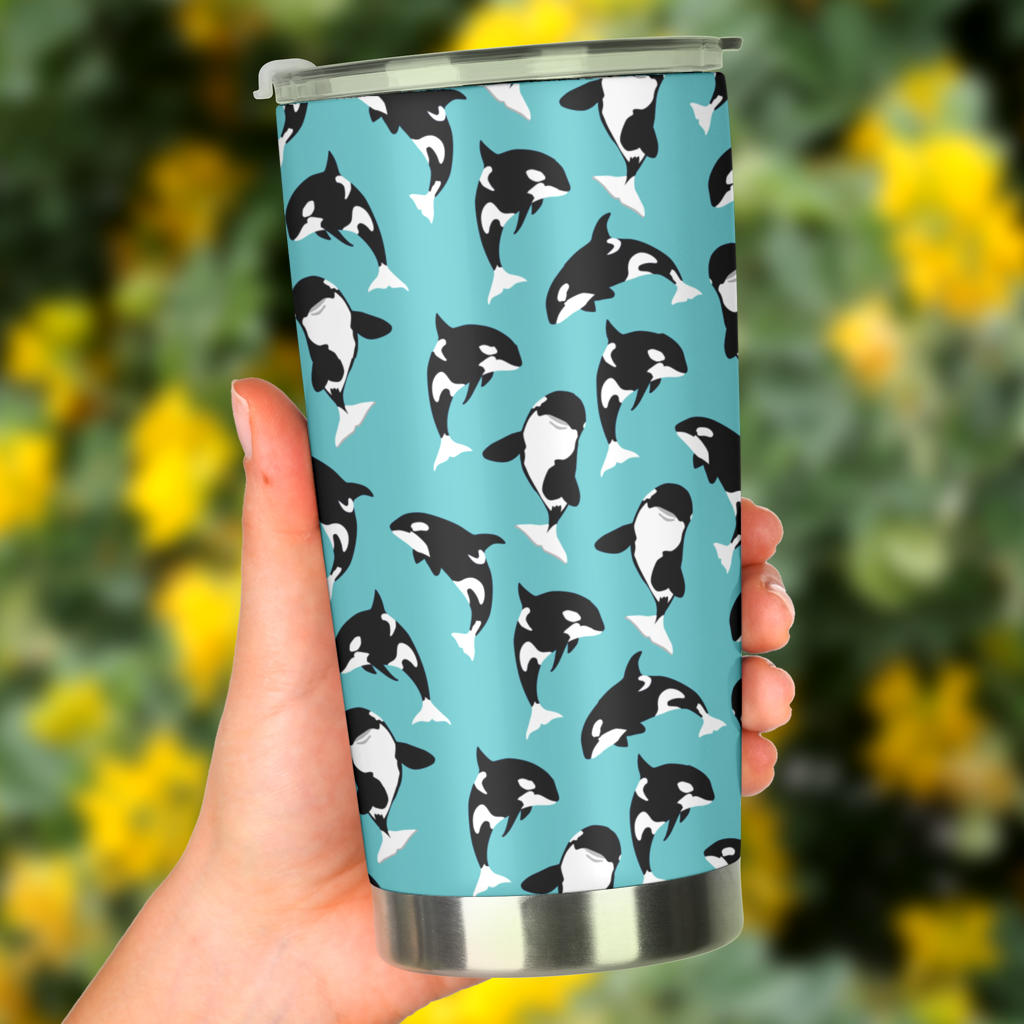 Whale Action Design Themed Print Tumbler