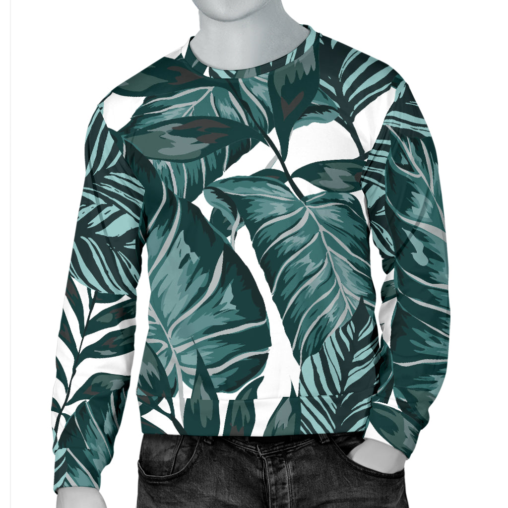 Tropical Palm Leaves Pattern Men Long Sleeve Sweatshirt