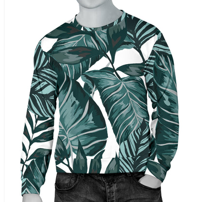 Tropical Palm Leaves Pattern Men Long Sleeve Sweatshirt