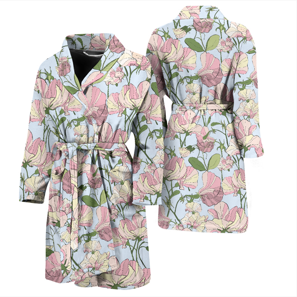 Sweet Pea Print Design LKS304 Men Bathrobe