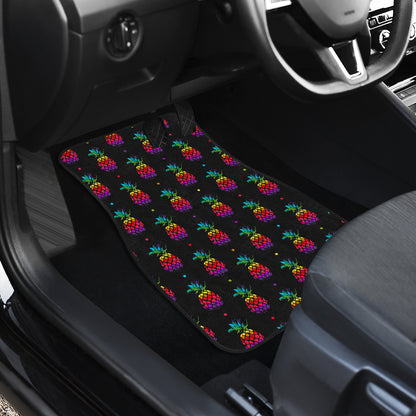 Pineapple Rainbow Dot Print Car Floor Mats Front Back