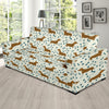 Dachshund Pattern Print Design 01 Sofa Slipcover