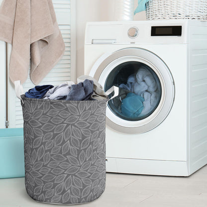 Elm Leave Grey Print Pattern Laundry Basket