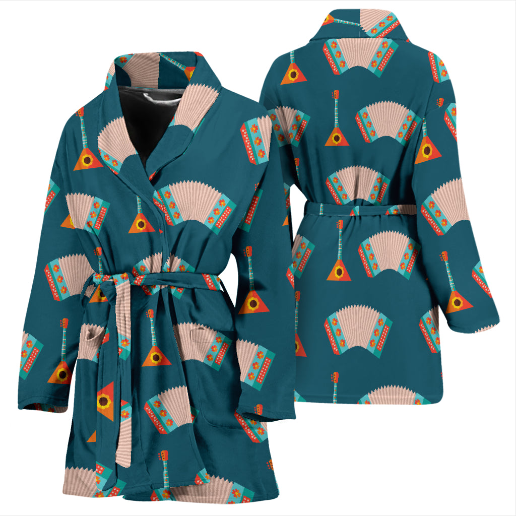 Accordion Print Design LKS402 Women Bathrobe