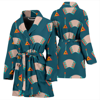 Accordion Print Design LKS402 Women Bathrobe
