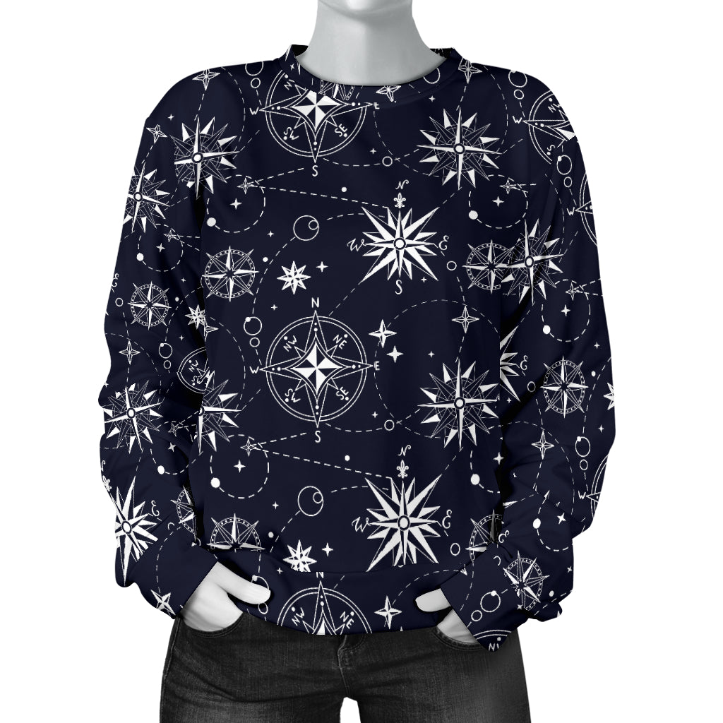 Nautical Sky Design Themed Print Women Long Sleeve Sweatshirt