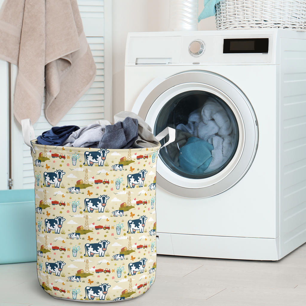 Cow Farm Design Print Laundry Basket