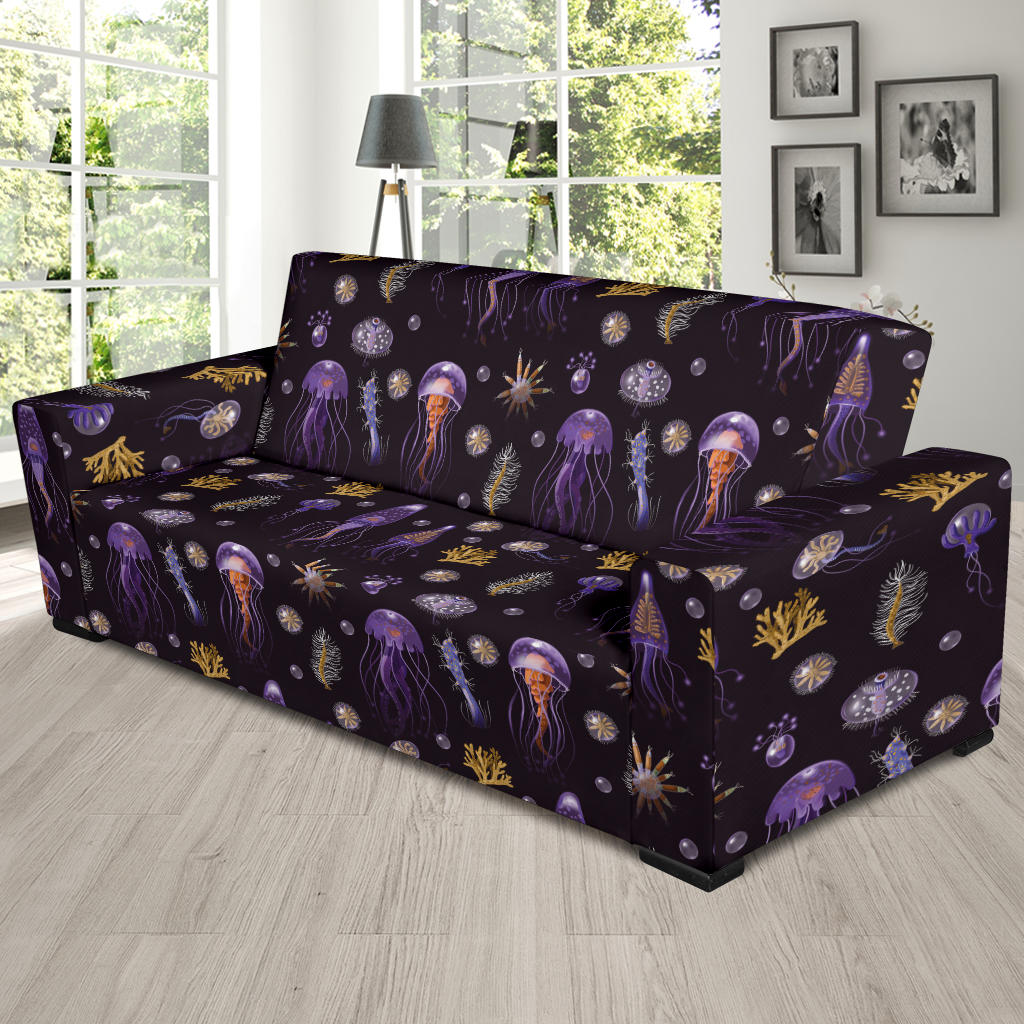 Seaweed With Jelly Fish Print Design LKS305 Sofa Slipcover