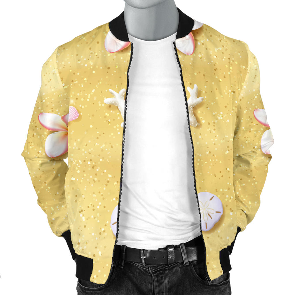 Beach Theme Print Men Bomber Jacket