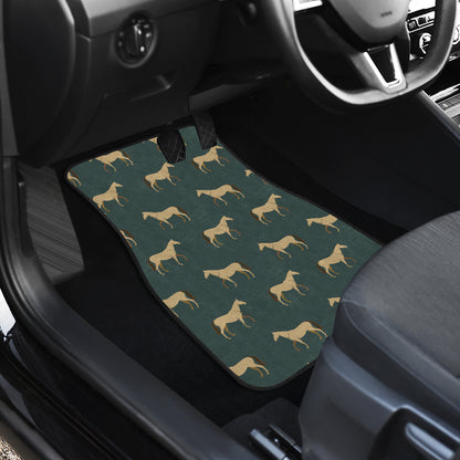 Horse Classic Themed Pattern Print Car Floor Mats Front Back