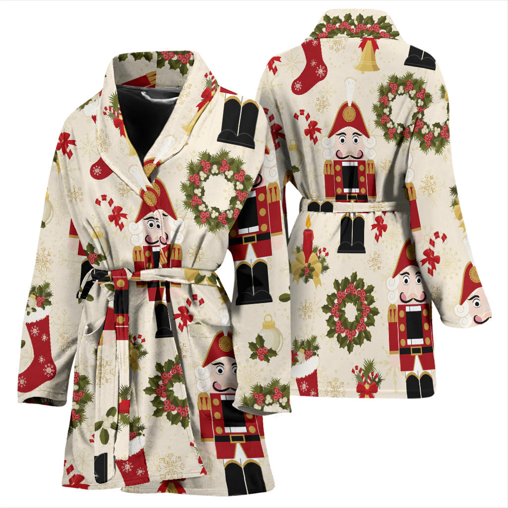 Nutcracker Pattern Print Design A01 Women Bathrobe