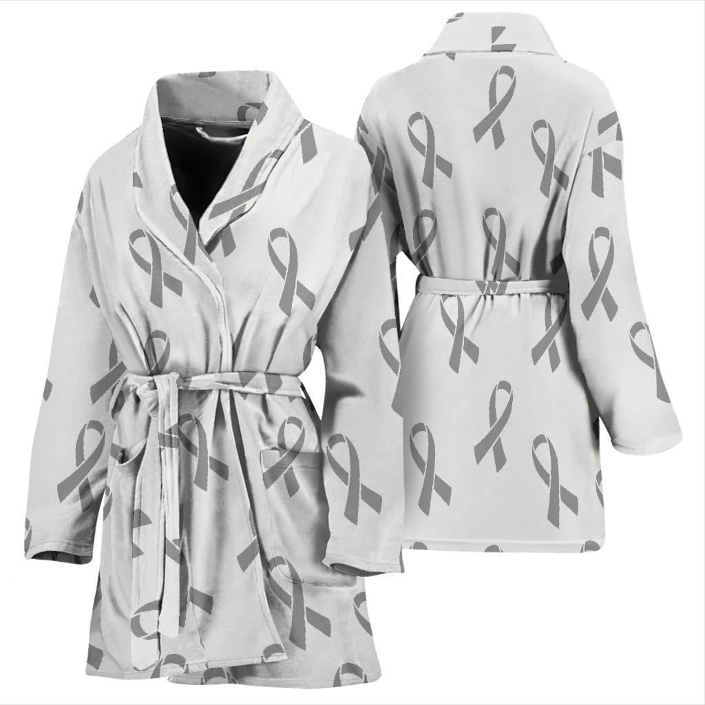 Brain cancer Pattern Print Design 01 Women Bathrobe