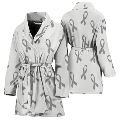 Brain cancer Pattern Print Design 01 Women Bathrobe