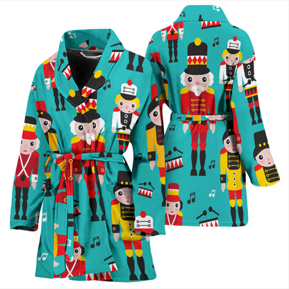 Nutcracker Pattern Print Design A03 Women Bathrobe