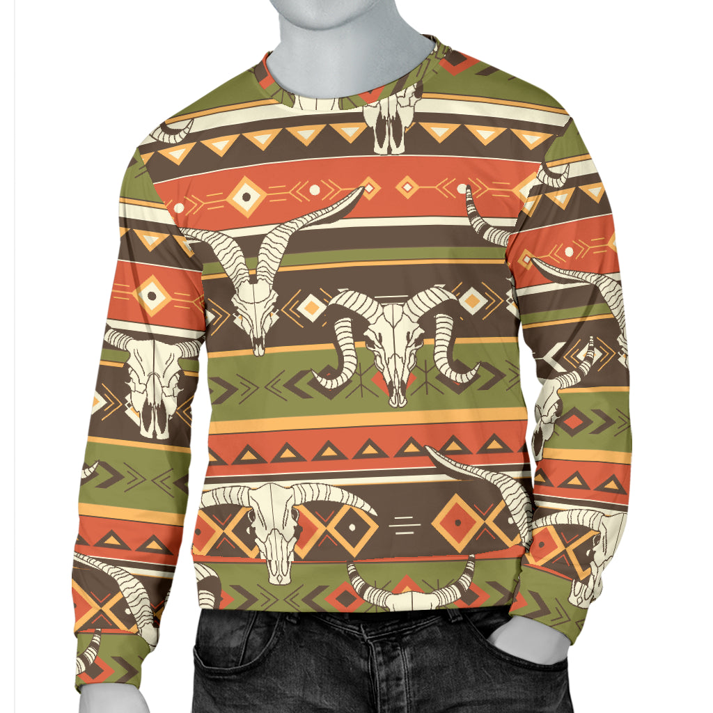 American indian Skull Animal Men Long Sleeve Sweatshirt