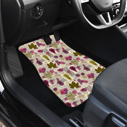 Wine Style Design Print Car Floor Mats Front Back