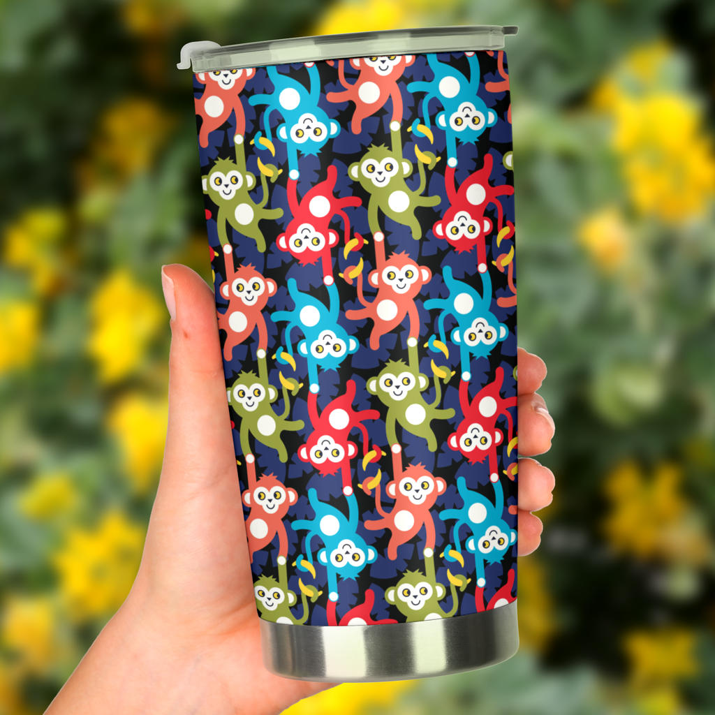 Monkey Colorful Design Themed Print Tumbler