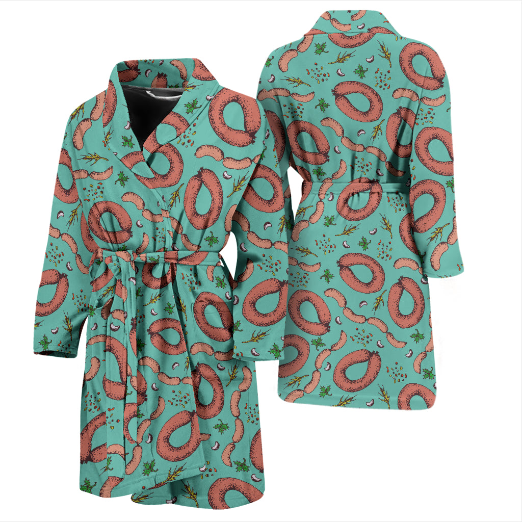 Sausage Print Design LKS303 Men Bathrobe