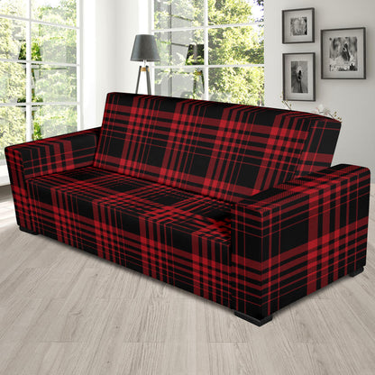 Tartan Red Black Print Design LKS303 Sofa Slipcover