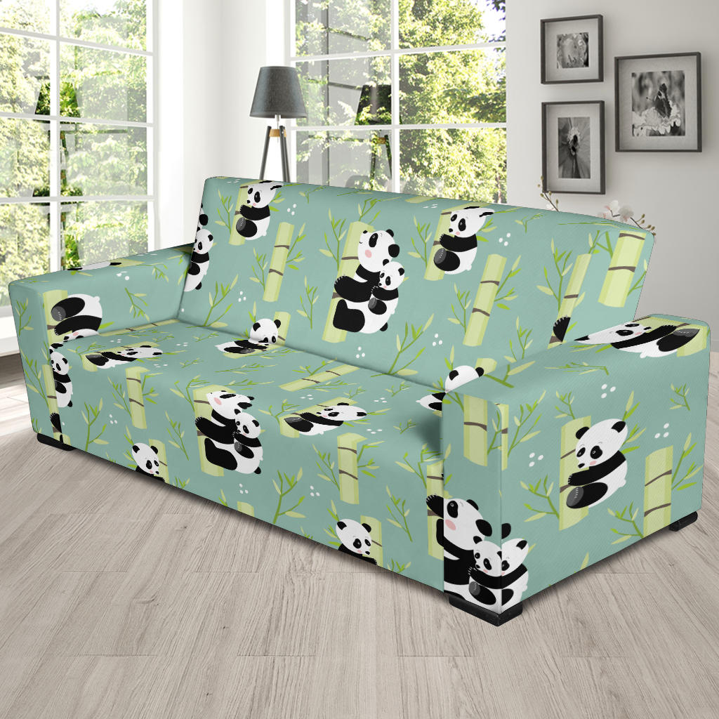 Panda Pattern Print Design A03 Sofa Slipcover