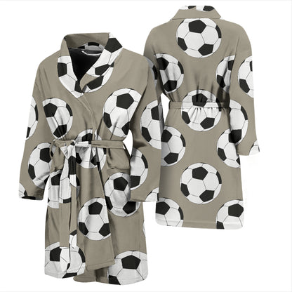 Soccer Ball Print Design LKS302 Men Bathrobe