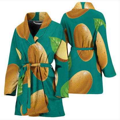 Potato Pattern Print Design A04 Women Bathrobe