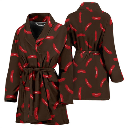 Sausage Print Design LKS302 Women Bathrobe