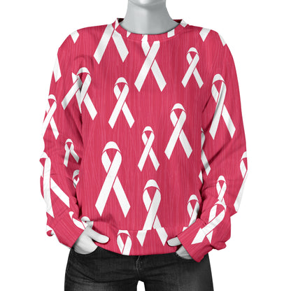 Breast Cancer Awareness Symbol Women Long Sleeve Sweatshirt