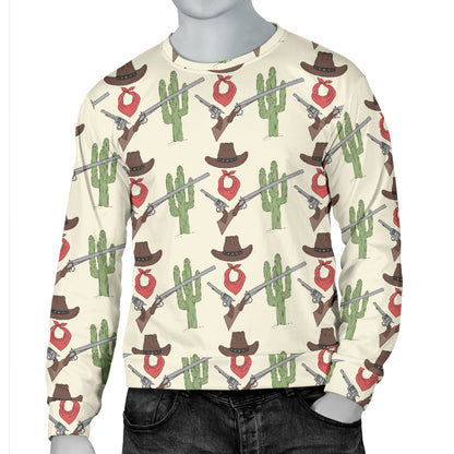 Western Cowboy Print Men Long Sleeve Sweatshirt