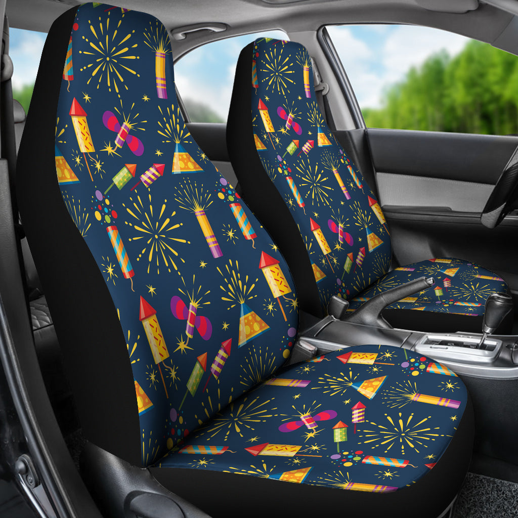 Firework Sparkling Rockets Print Design LKS306 Car Seat Covers