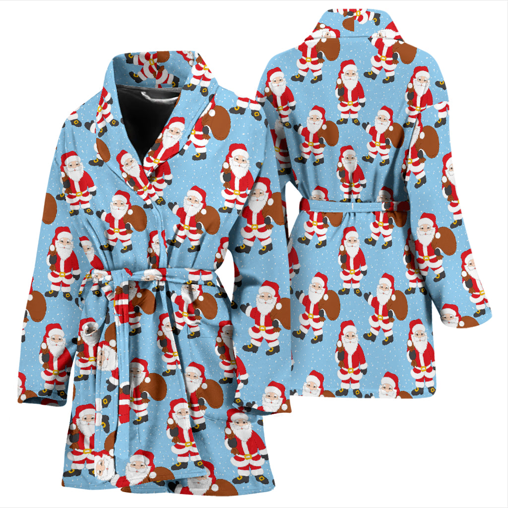 Santa Christmas Themed Print Design LKS305 Women Bathrobe