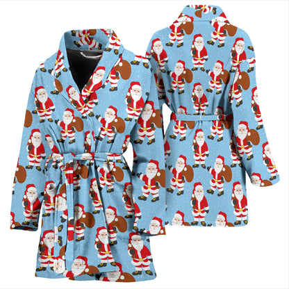 Santa Christmas Themed Print Design LKS305 Women Bathrobe