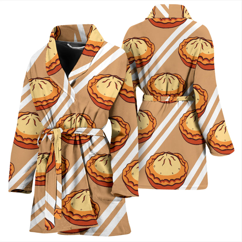 Pie Pattern Print Design A02 Women Bathrobe