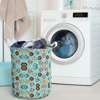 Emoji Donut Print Pattern Laundry Basket