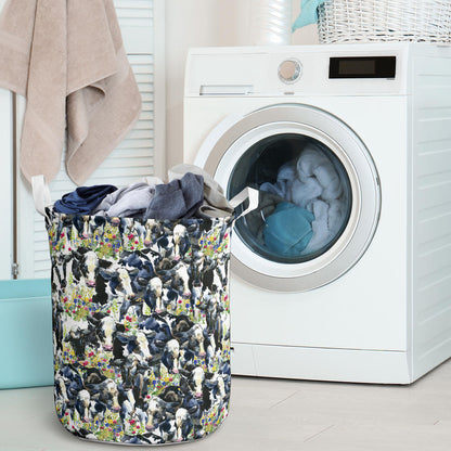Cow Watercolor Print Pattern Laundry Basket
