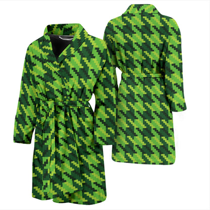 St Patricks Day Houndstooth Pattern Print LKS301 Men Bathrobe