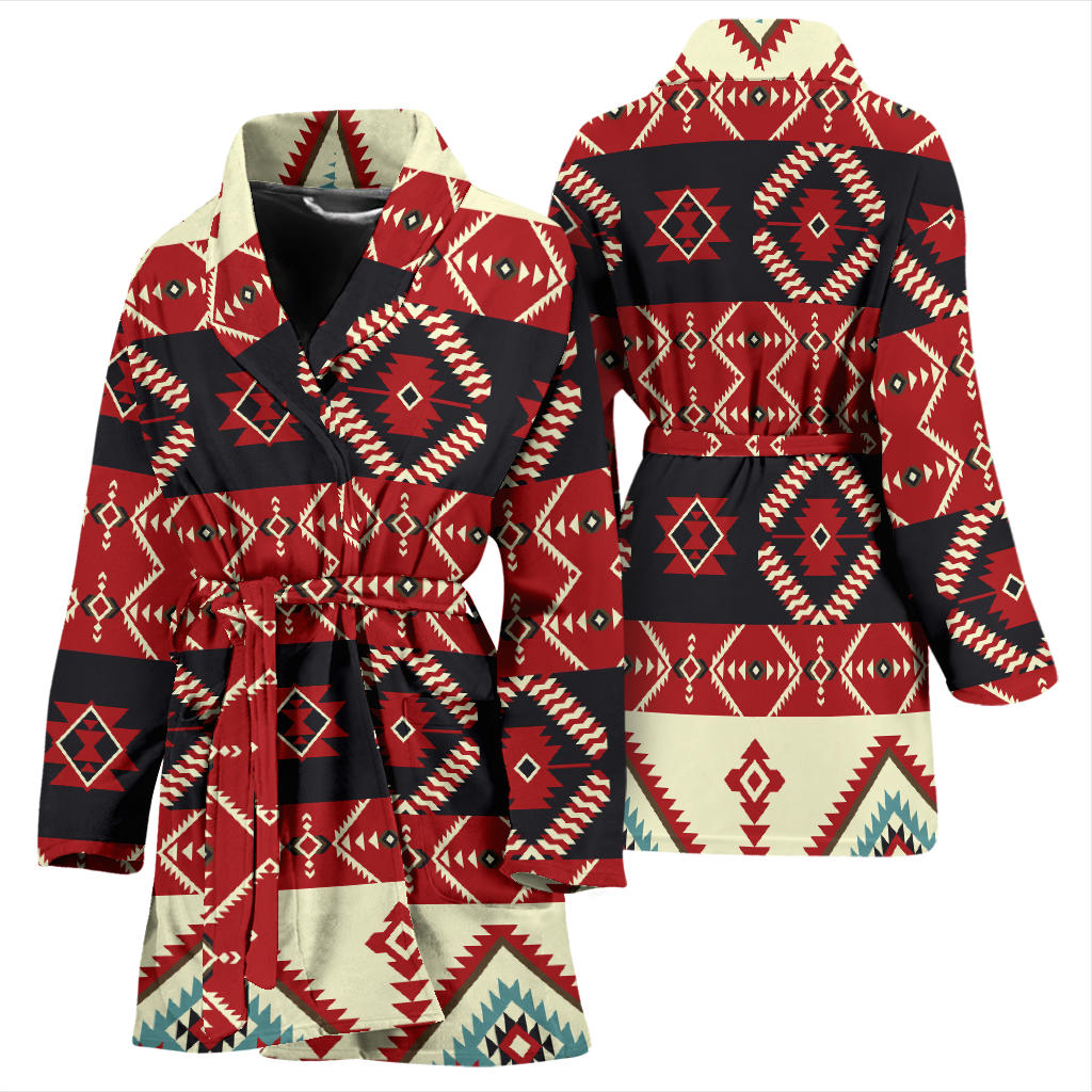 Navajo Pattern Print Design A05 Women Bathrobe