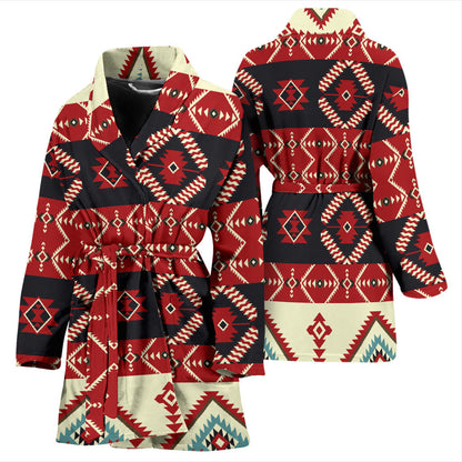 Navajo Pattern Print Design A05 Women Bathrobe