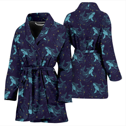 Shark Print Design LKS306 Women Bathrobe