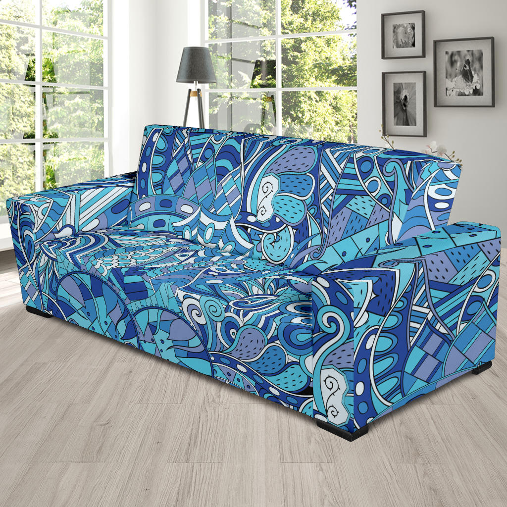 Funky Retro Pattern Print Design A02 Sofa Slipcover