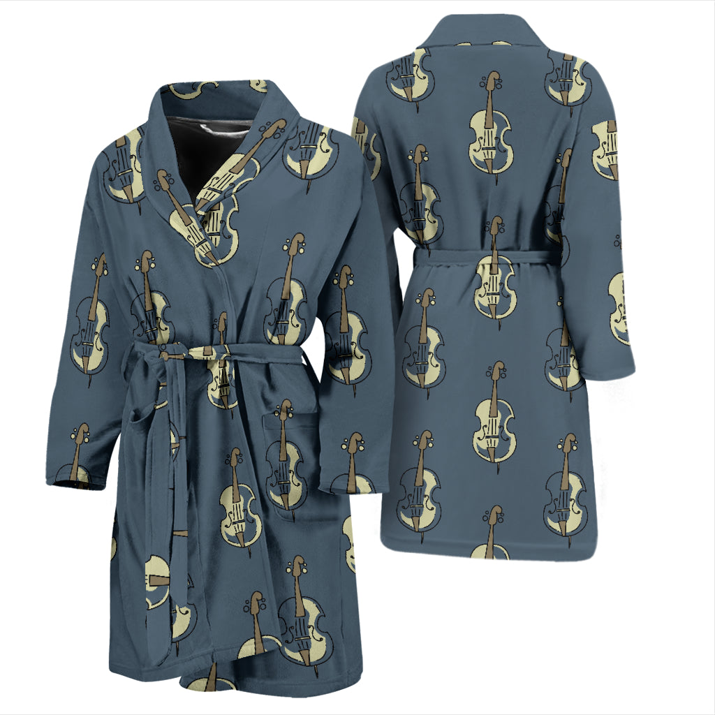 Violin Print Design LKS403 Men Bathrobe