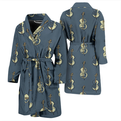 Violin Print Design LKS403 Men Bathrobe